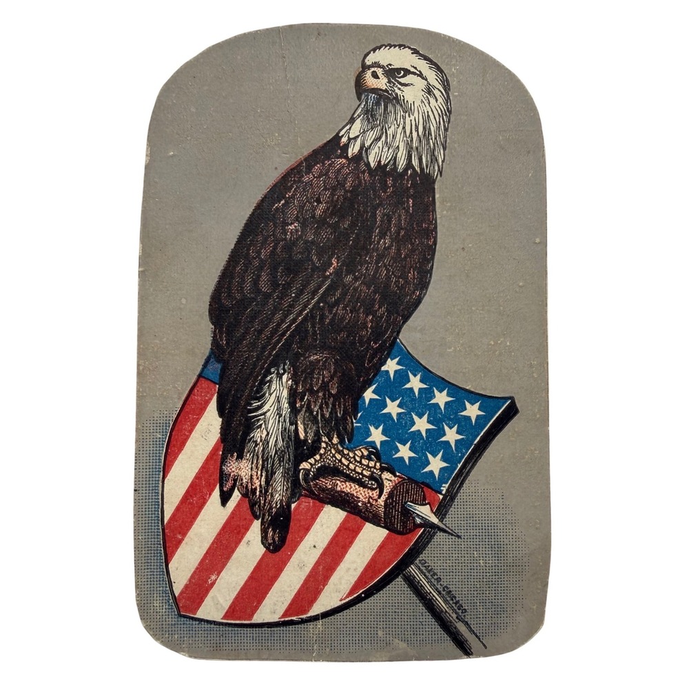 1865 Old Abe Eagle Civil War Sanitary Fair Chicago Patriotic Card Trimmed CDV
